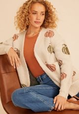 Metallic Pumpkin Open Front Cardigan, C5883, small