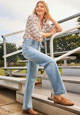 Pucker Plaid Floral Button Down Shirt, C9776, small