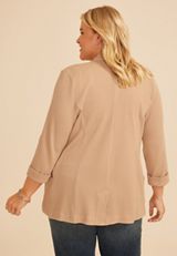 Plus Size Versa 3/4 Sleeve Textured Blazer, C5724, small
