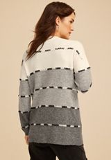 90s Colorblock Whipstitch Open Front Cardigan, C1942, small