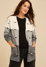 90s Colorblock Whipstitch Open Front Cardigan, C1942, small