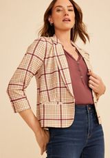 Versa Cropped Plaid Blazer, C9504, small