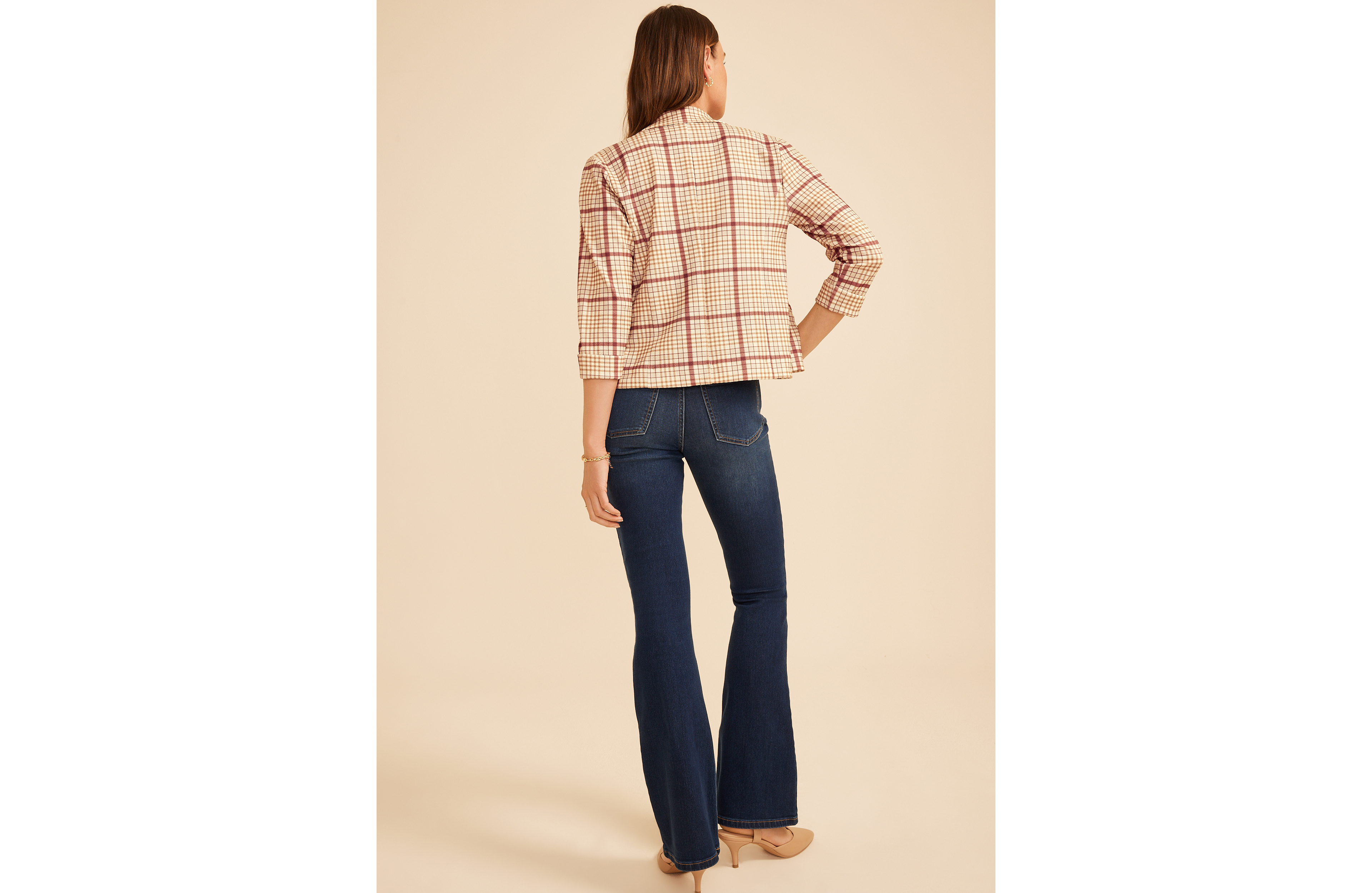 Versa Cropped Plaid Blazer
