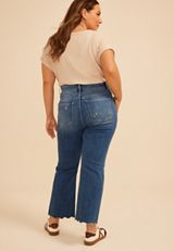 Plus Size Flying Monkey&trade; High Rise Fray Hem Ankle Kick Boot Jean, C3337, small
