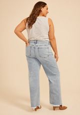 Plus Size Flying Monkey&trade; Mid Rise Ripped Fray Hem Slim Wide Leg Jean, C2806, small