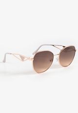 Rose Gold Enamel Round Sunglasses, C7386, small
