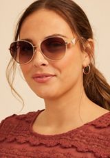 Rose Gold Enamel Round Sunglasses, C7386, small