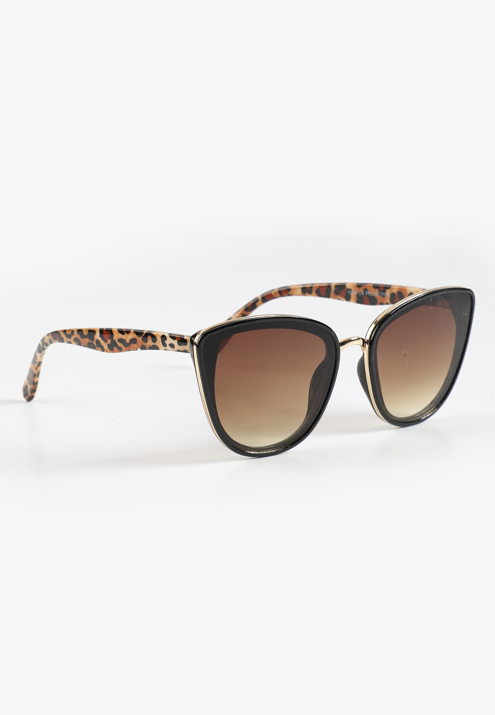 Animal Print Metal Trim Cat Eye Sunglasses