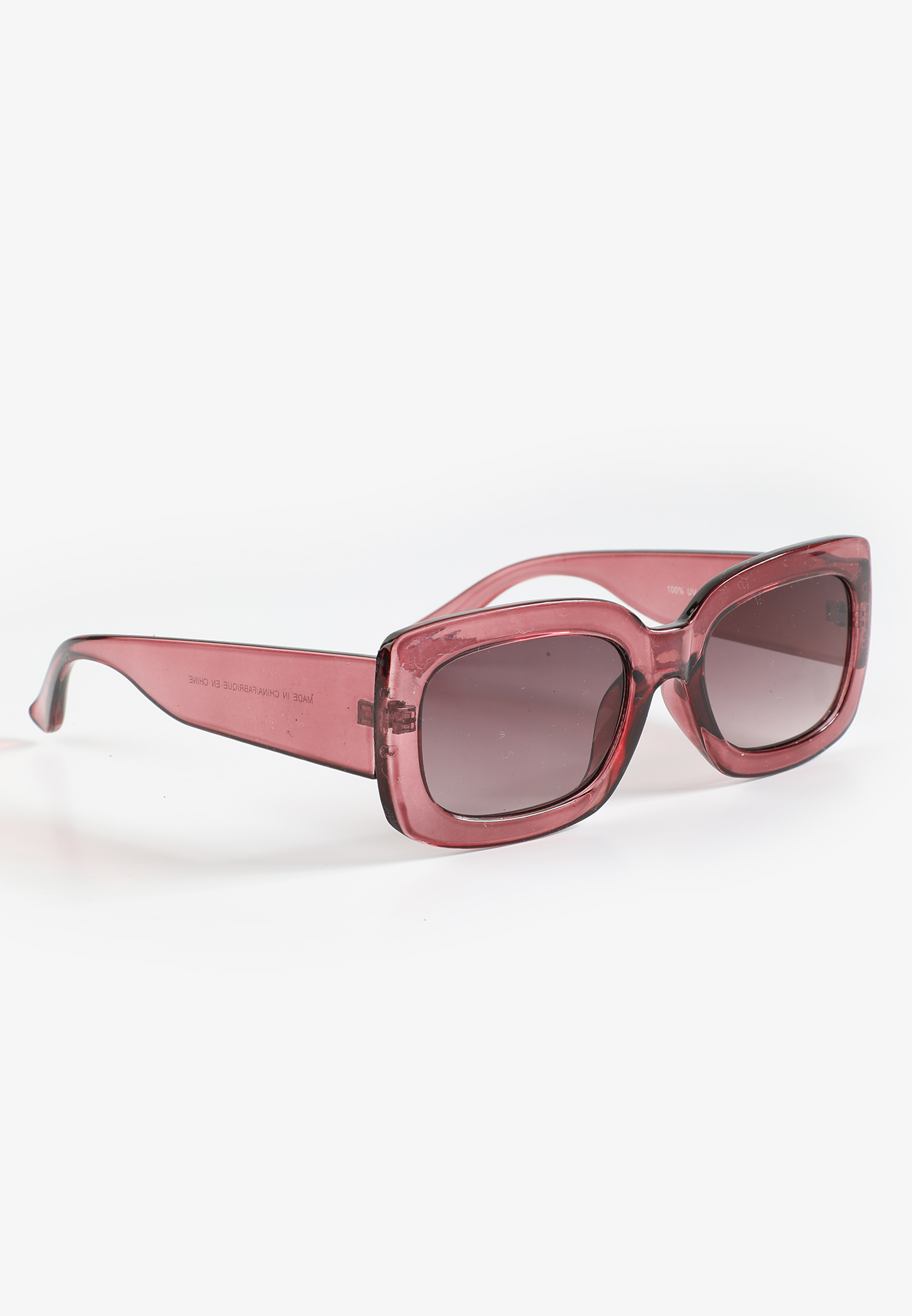 Crystal Pink Oversized Rectangle Sunglasses