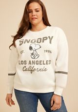 Plus Size Snoopy Varsity Sweatshirt, C3284, small