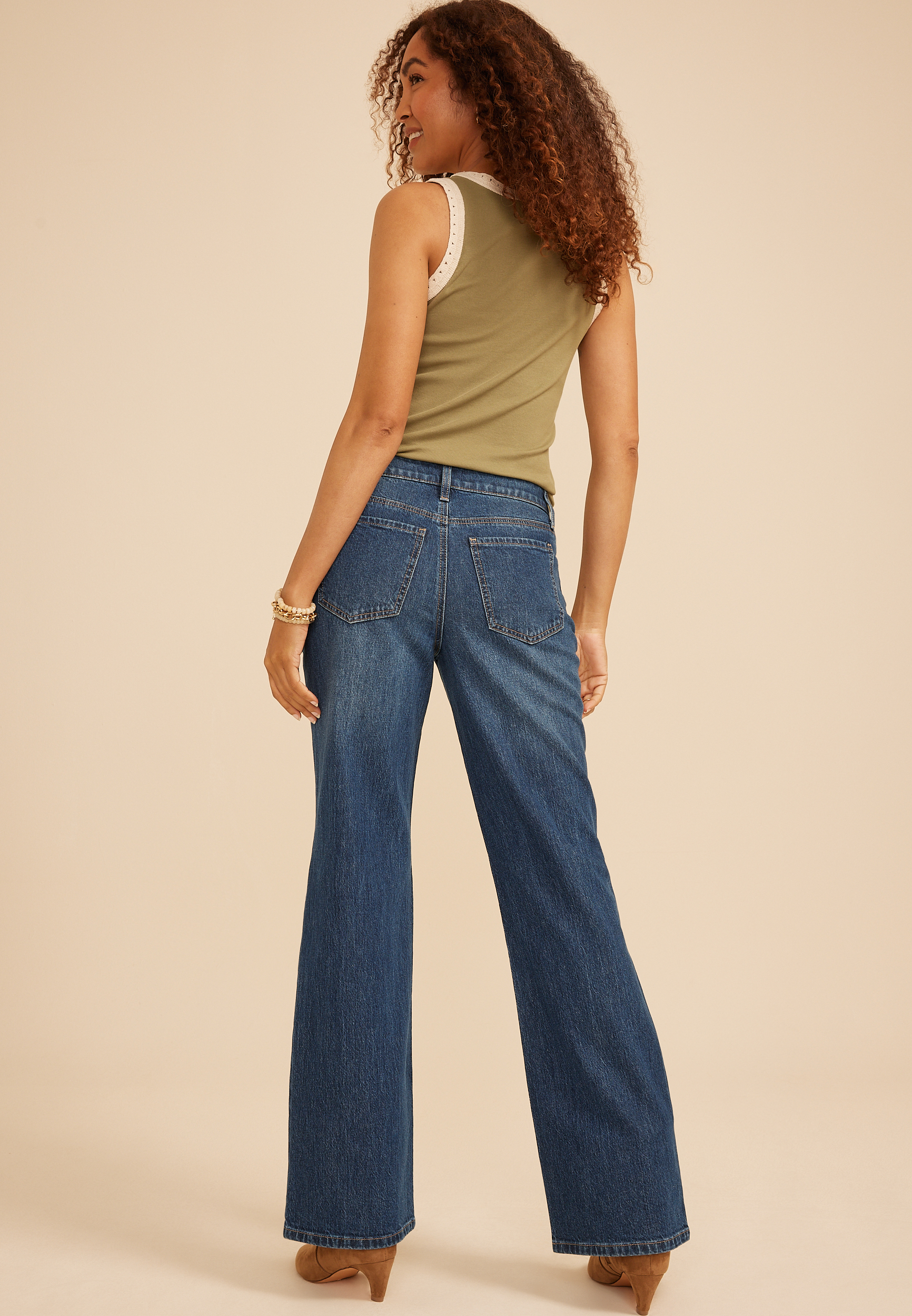 Mid Rise Baggy Bootcut Jean, C258, large