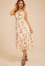Bare Sweetheart Cutout Floral Midi Dress, C5487, small