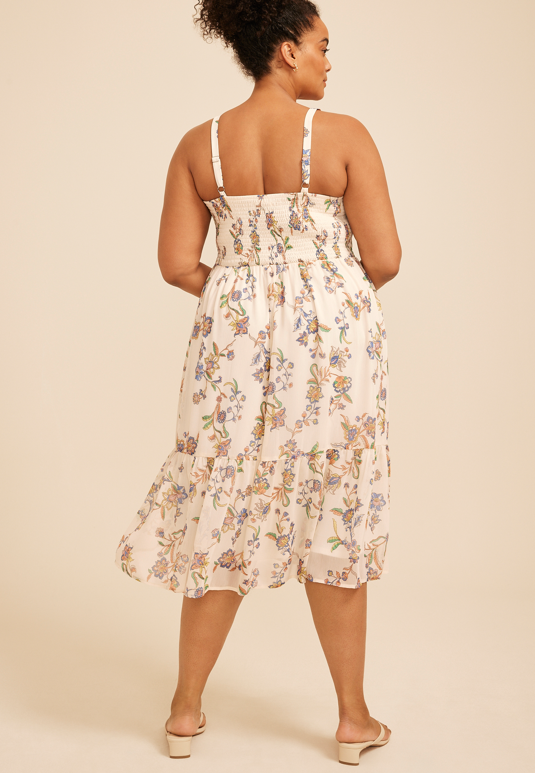 Plus Size Bare Sweetheart Cutout Floral Midi Dress, C5487, large