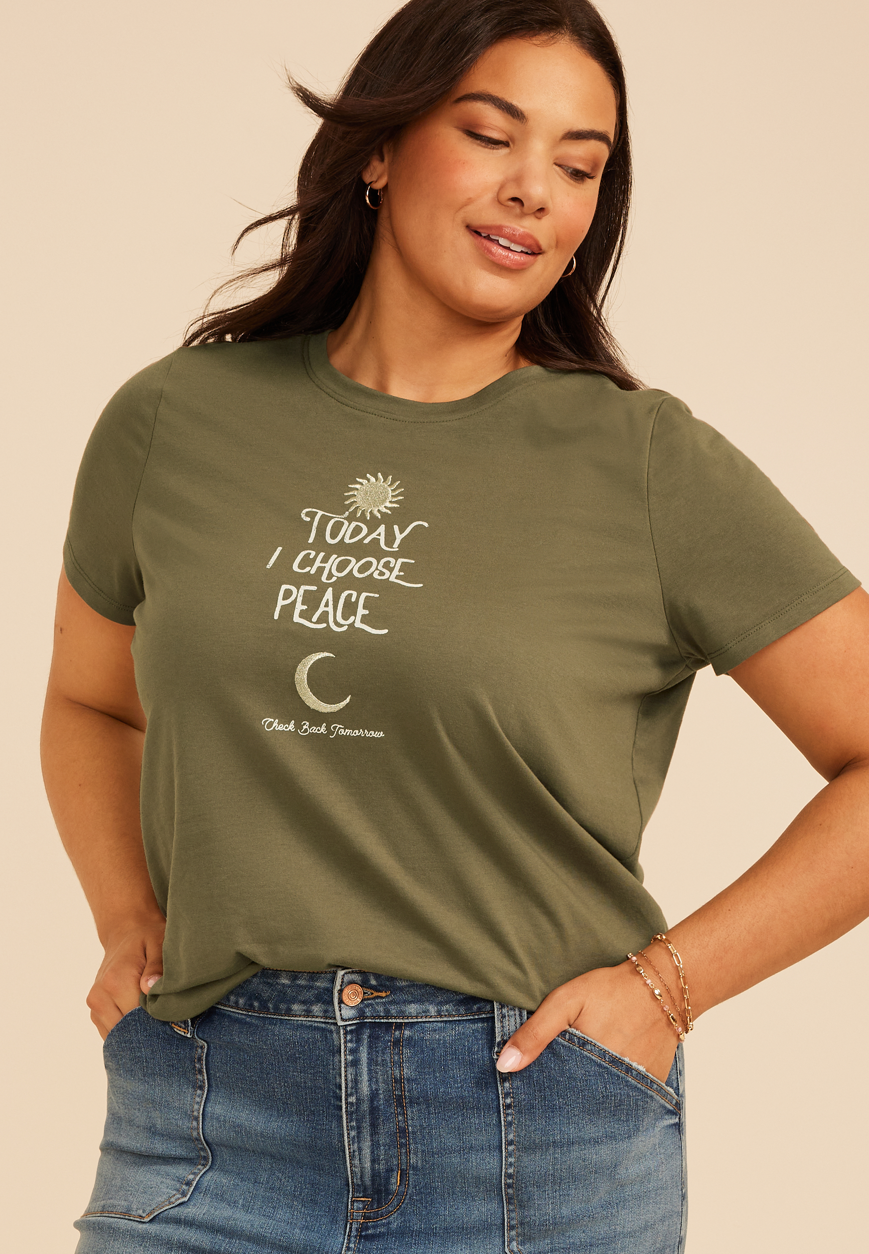 Plus Size Today I Choose Peace Classic Fit Graphic Tee