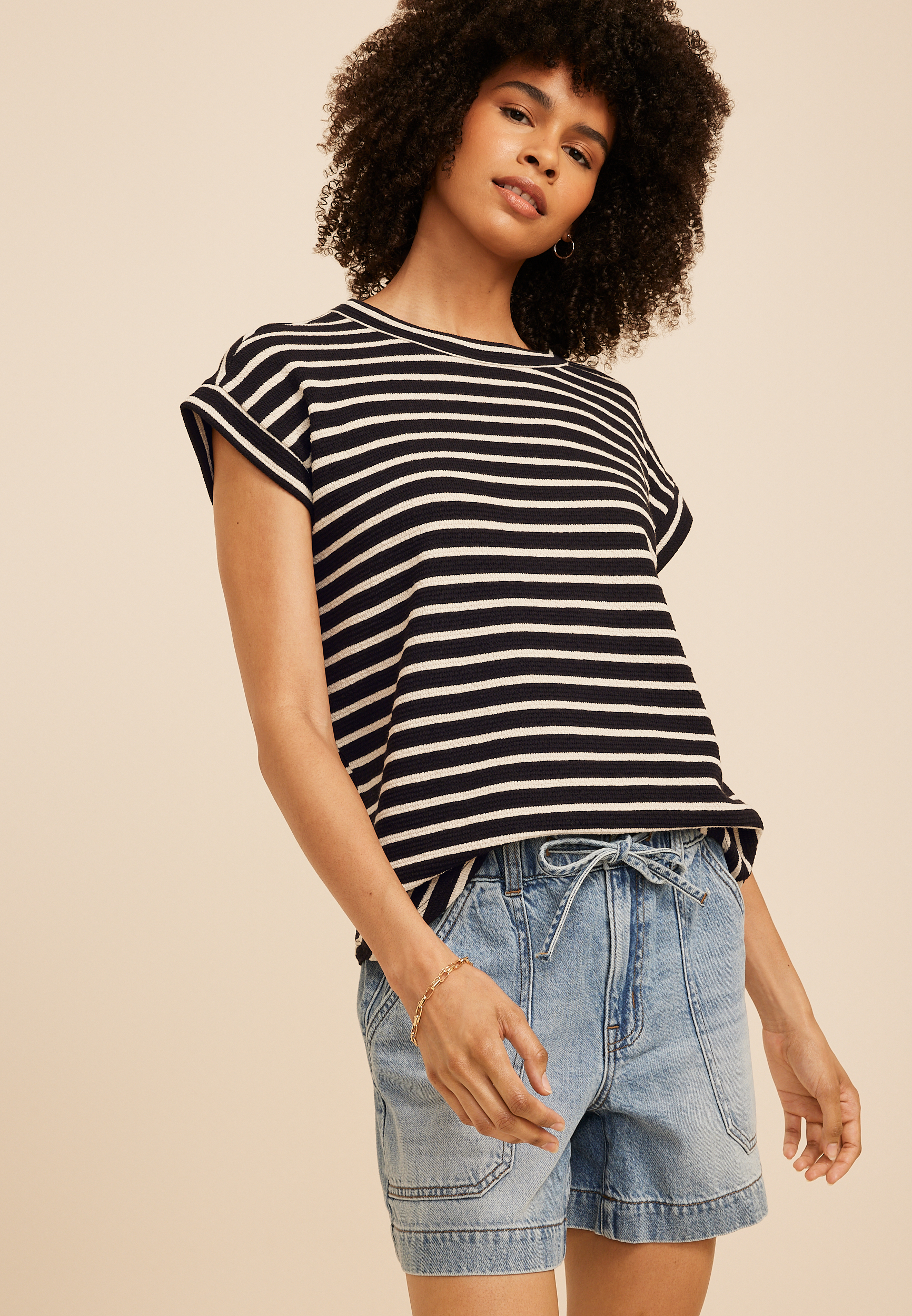 24/7 Textured Stripe Tee