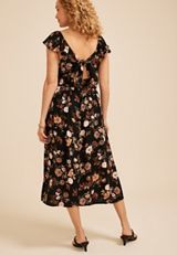 Floral Cutout Back Midi Dress, C1756, small