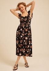 Floral Cutout Back Midi Dress, C1756, small