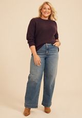 Plus Size Crew Neck Raglan Sweater, C9902, small