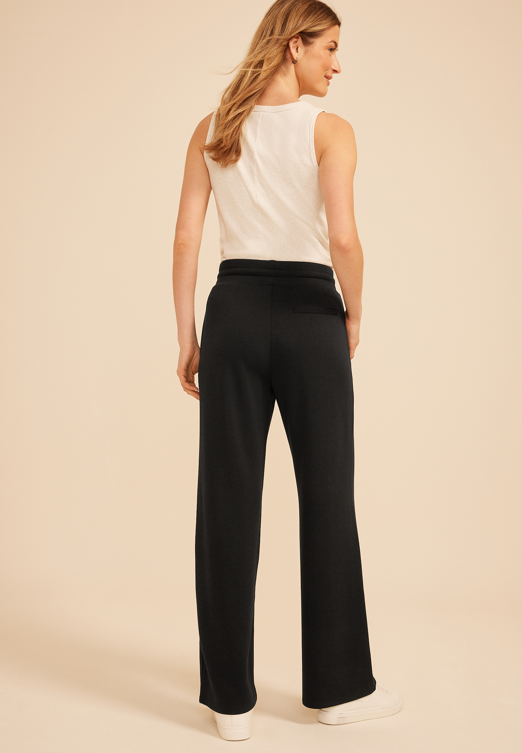 Cloud Scuba Knit Pinktuck Wide Leg Pant, C106, large