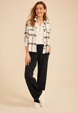 Cloud Scuba Knit Pinktuck Wide Leg Pant, C106, small