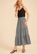 Gingham Tiered Maxi Skirt, C1756, small