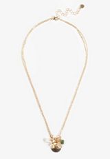 Gold Shell Charm Pendant Necklace, C605, small