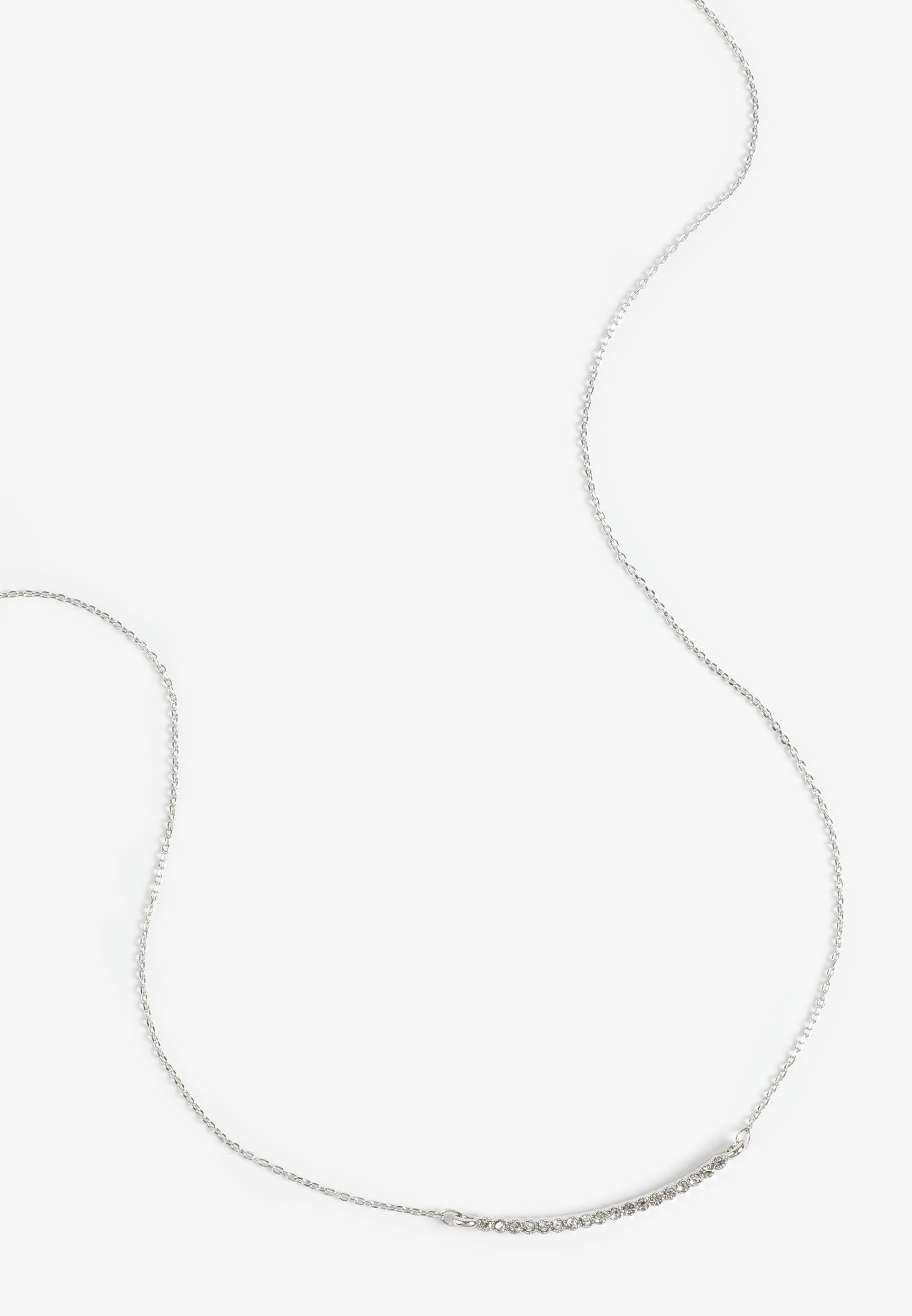 Everyday Layers Silver Rhinestone Bar Necklace