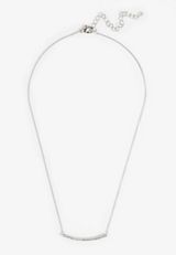 Everyday Layers Silver Rhinestone Bar Necklace, C431, small