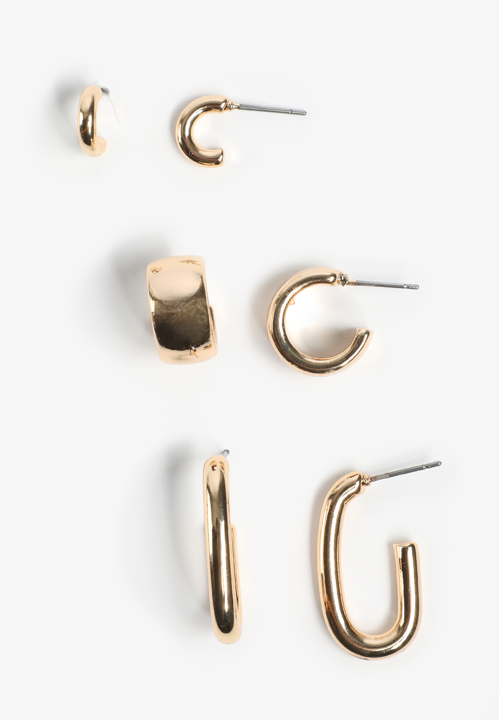 Gold Multi Size Hoop Earring Set, C605, large
