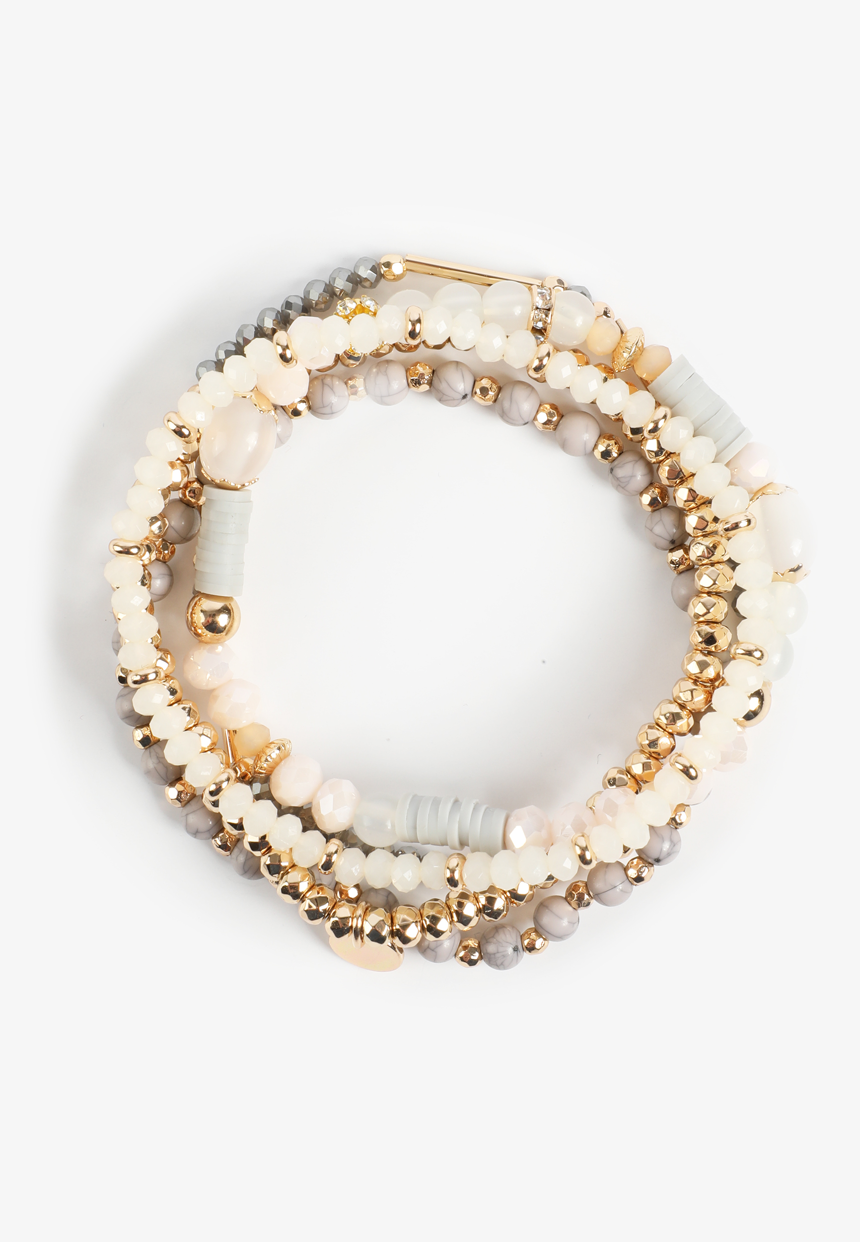 Neutral Mixed Bead Bracelet Set