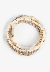 Neutral Mixed Bead Bracelet Set, C1524, small