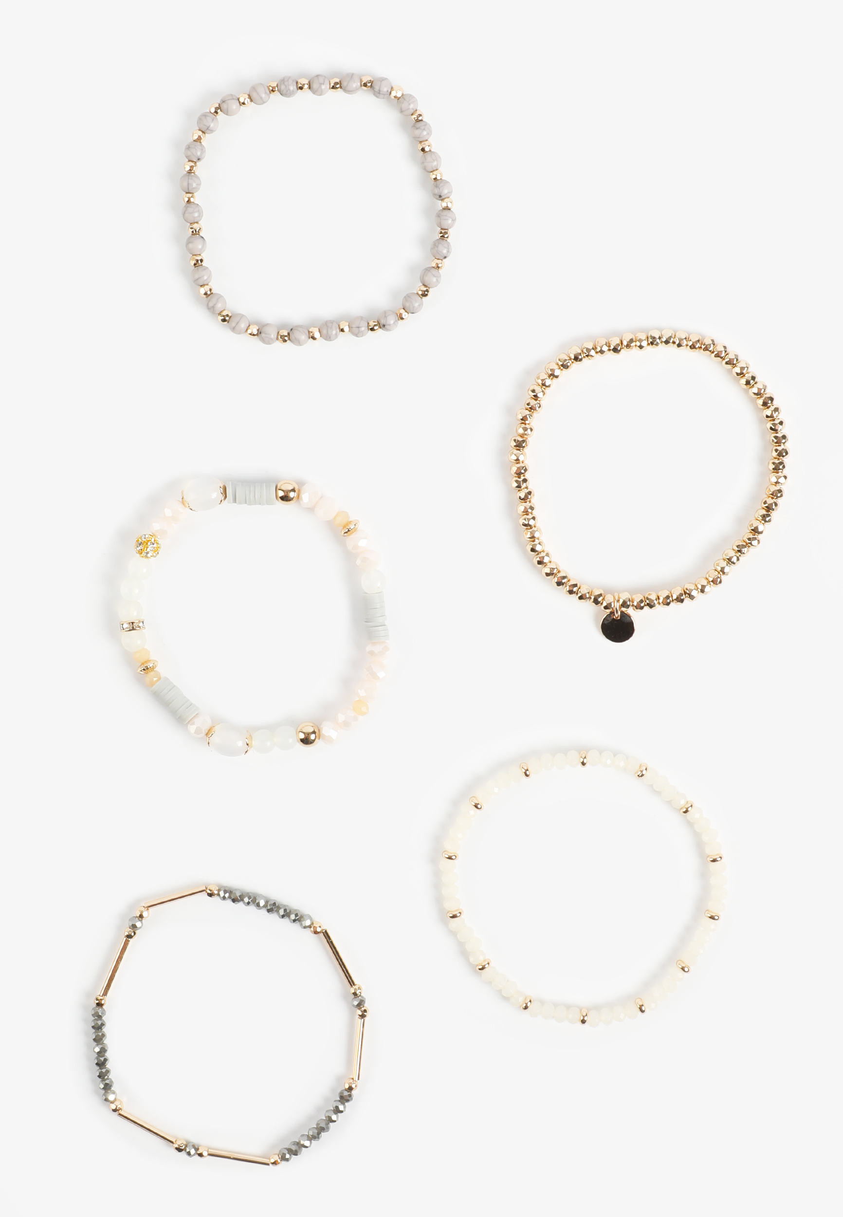 Neutral Mixed Bead Bracelet Set, C1524, large