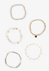 Neutral Mixed Bead Bracelet Set, C1524, small