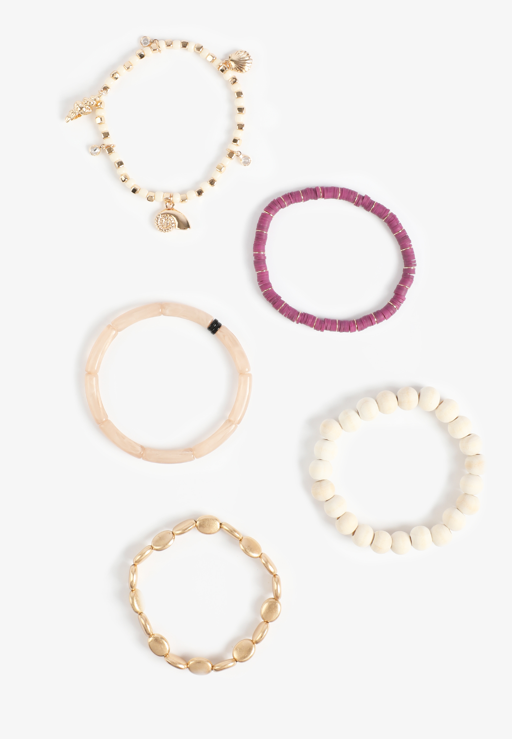 Mixed Bead Stretch Bracelet Set, C7883, large