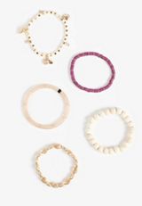 Mixed Bead Stretch Bracelet Set, C7883, small