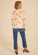 Floral Mesh Long Sleeve Top, C1524, small