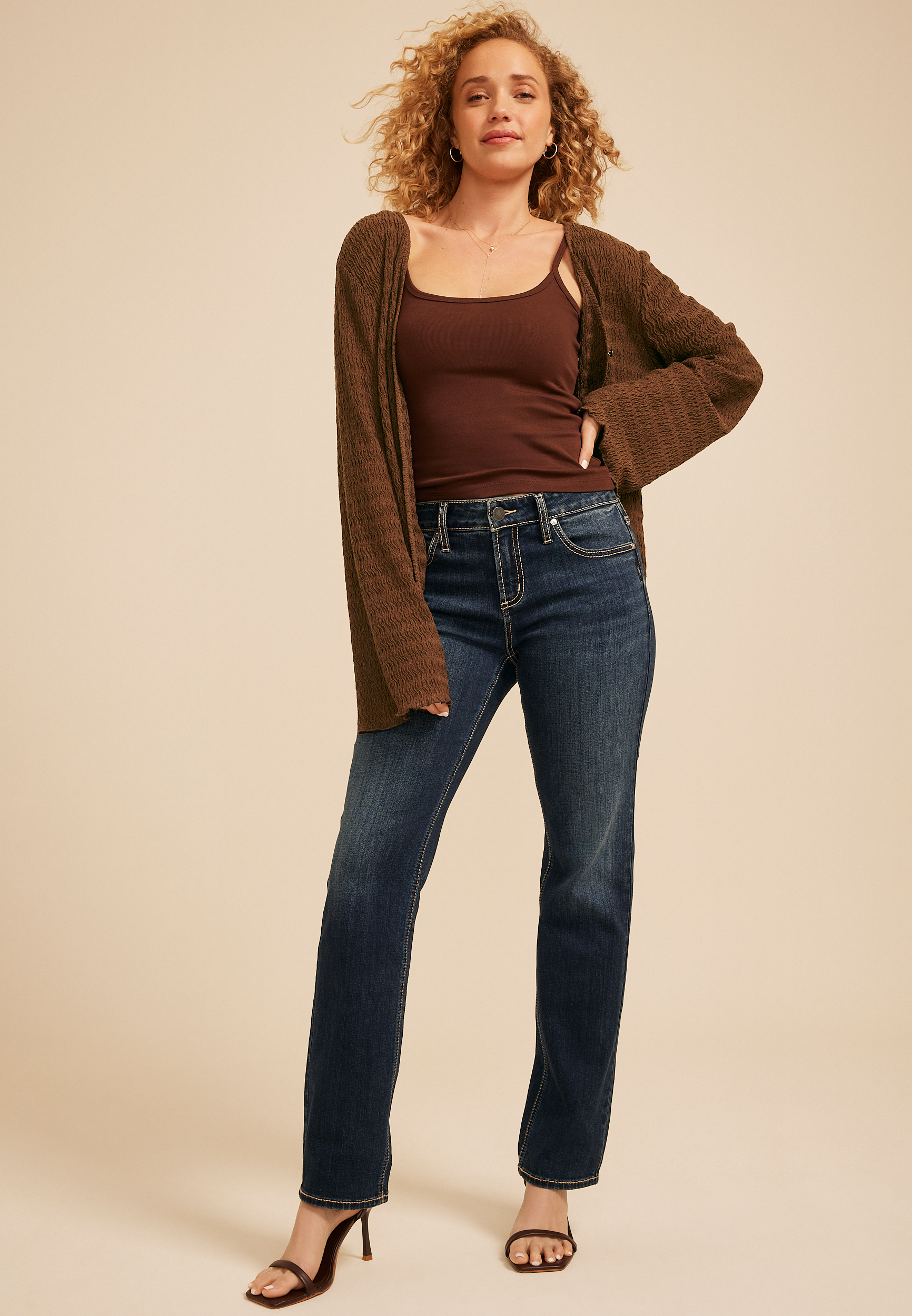 Silver Jeans Co.® Elyse Curvy Mid Rise Luxe Stretch Straight Jean, C258, large