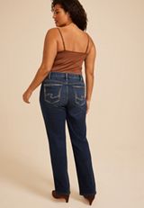 Plus Size Silver Jeans Co.®Elyse Curvy Mid Rise Luxe Stretch Straight Jean, C258, small
