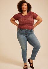 Plus Size Silver Jeans Co.® Elyse Curvy Mid Rise Luxe Stretch Skinny Jean, C3337, small