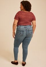 Plus Size Silver Jeans Co.® Elyse Curvy Mid Rise Luxe Stretch Skinny Jean, C3337, small