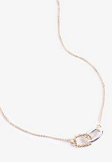 Mixed Metal Interlocked Ring Pendant Necklace, C605, small