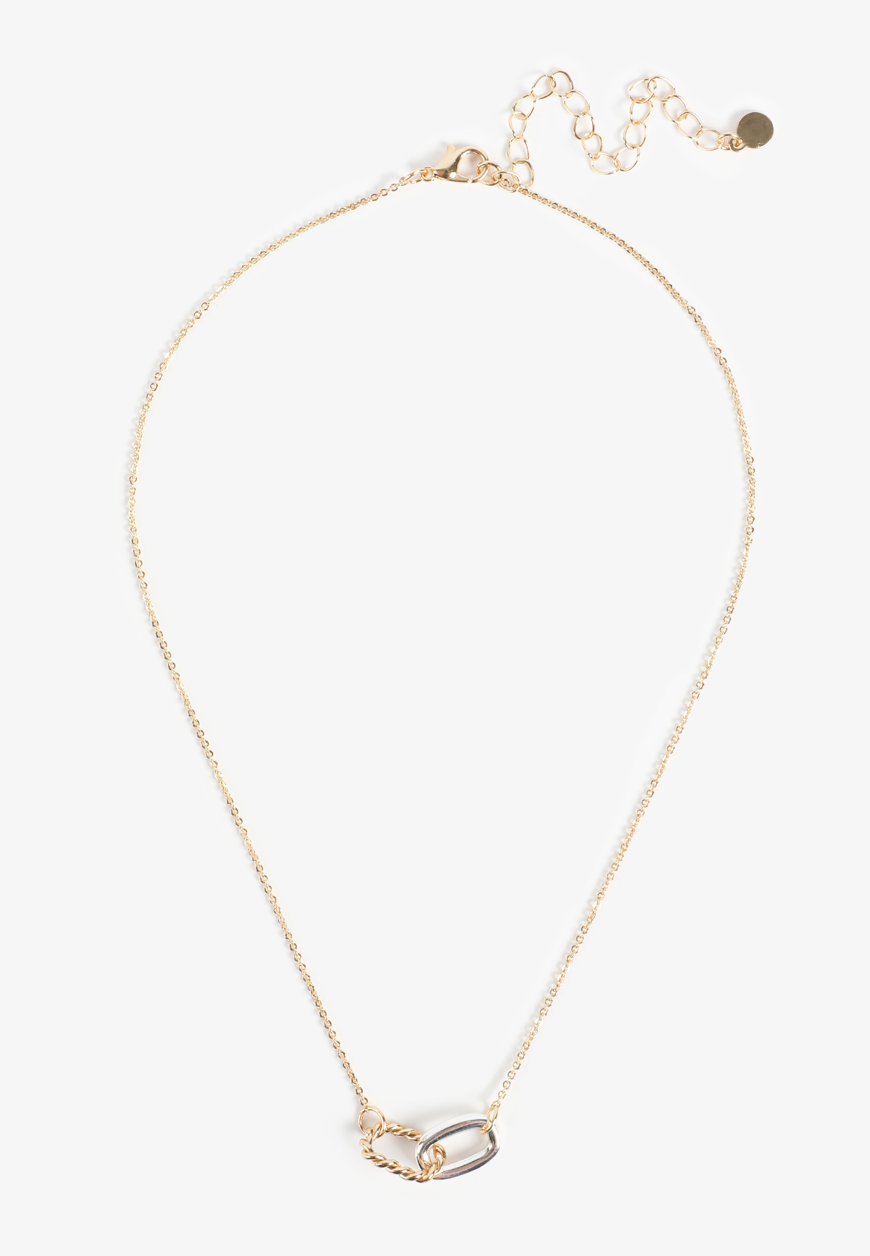 Mixed Metal Interlocked Ring Pendant Necklace | maurices