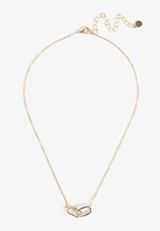 Mixed Metal Interlocked Ring Pendant Necklace, C605, small