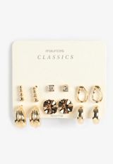 Gold Mixed Earring Set, C605, small