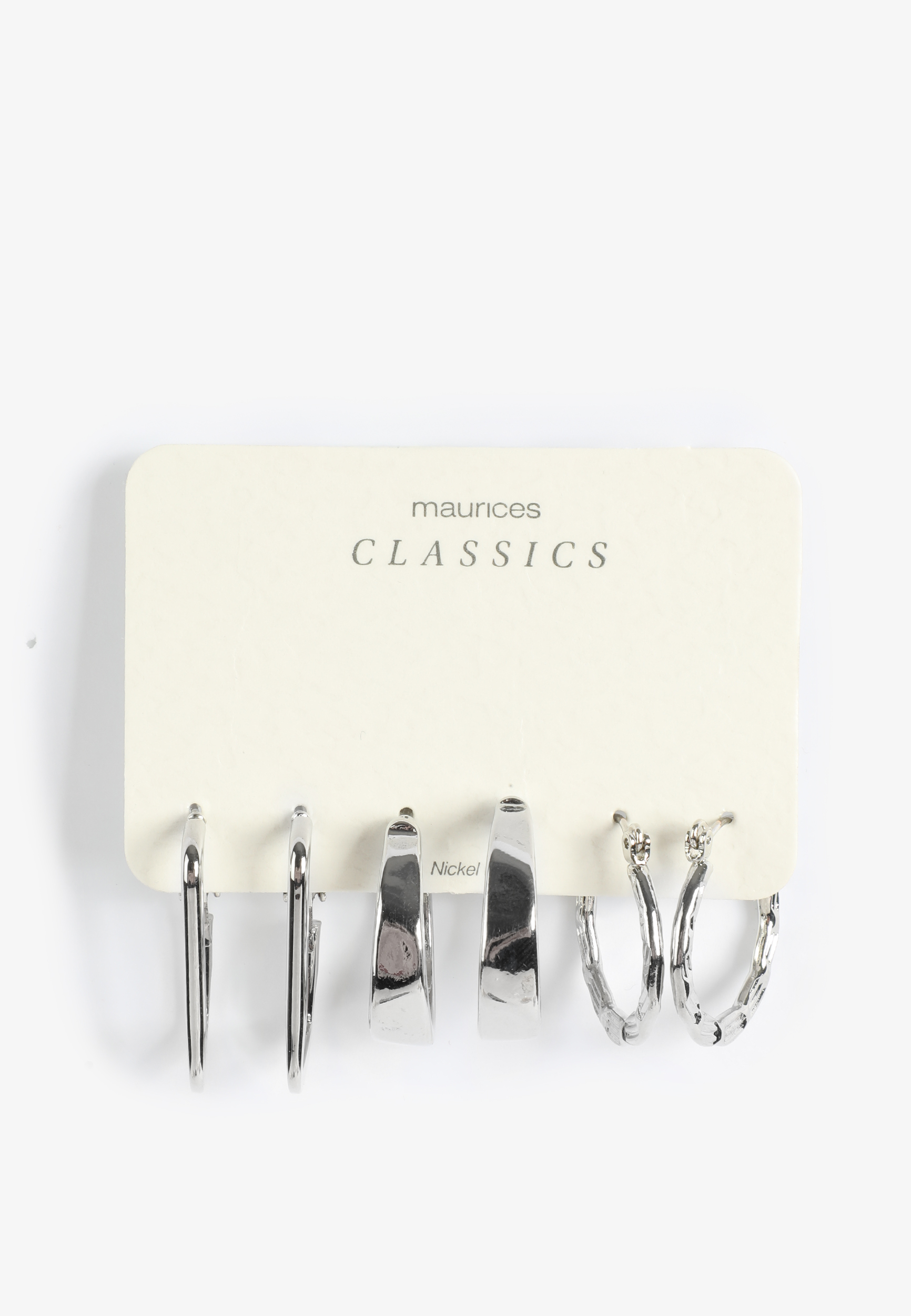 Silver Mixed Hoop Earring Set