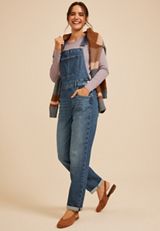 Silver Jeans Co.® Baggy Rolled Hem Overalls, C3337, small