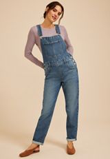 Silver Jeans Co.® Baggy Rolled Hem Overalls, C3337, small