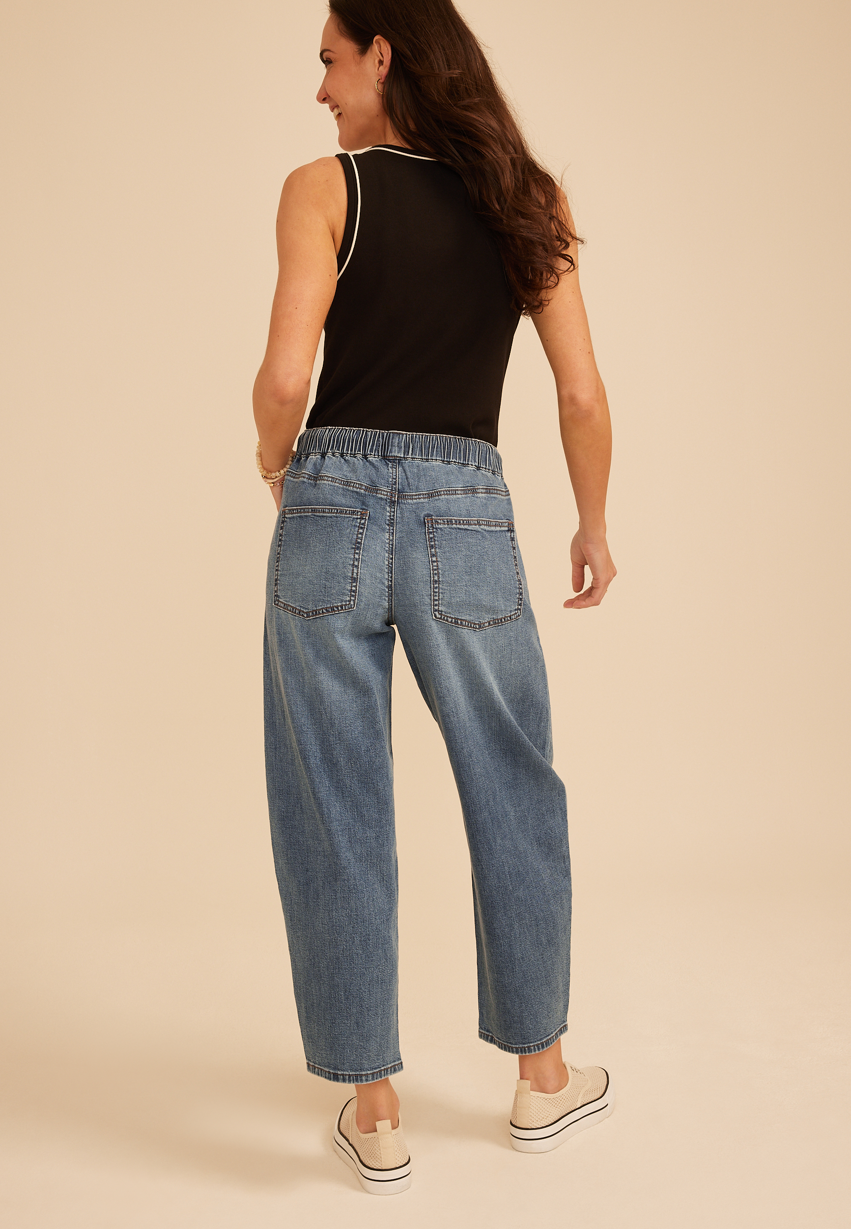 m jeans by maurices&trade; High Rise Soft Barrel Pull On Jean, C3337, large