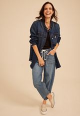 m jeans by maurices&trade; High Rise Soft Barrel Pull On Jean, C3337, small
