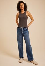 m jeans by maurices&trade; High Rise Dark Knit Pull On Wide Leg Jean, C258, small
